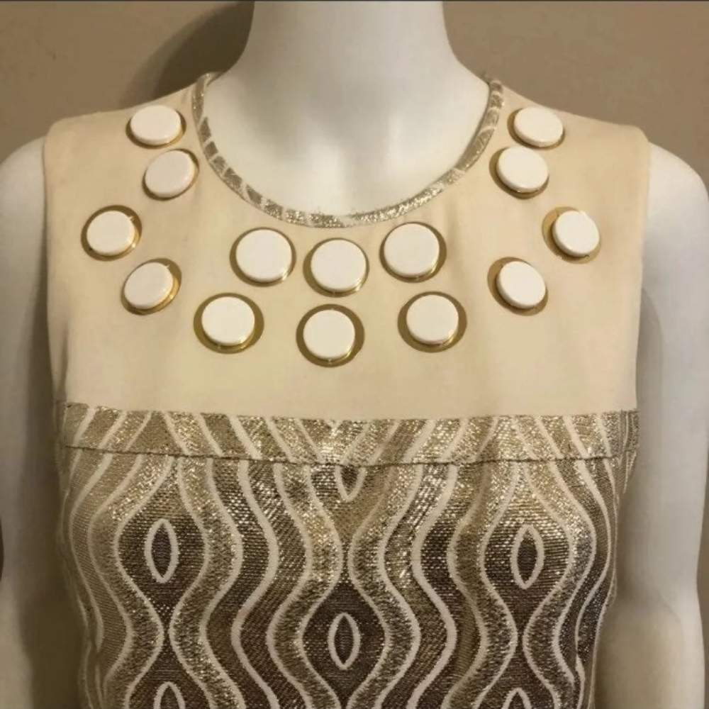 Tory Burch Gold Clayton Shift Dress